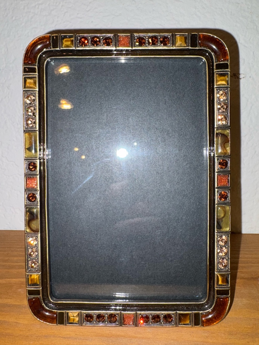 Olivia Riegel 4x6 Amber Crystal Jeweled Picture Frame